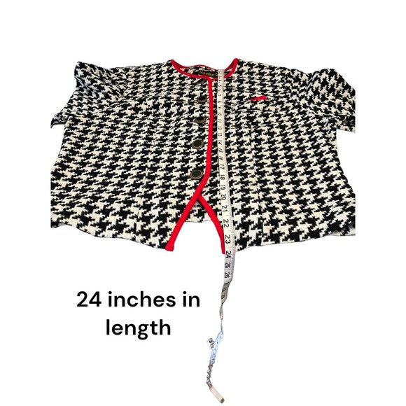 Academia  A.S. Elliot Houndstooth Jacket With Red Trim Size L - Picture 5 of 5